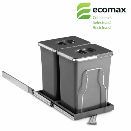 Cosuri de gunoi - Cos de gunoi incorporabil, Patty 45 Automatic, colectare selectiva cu 2 recipiente x 15 litri