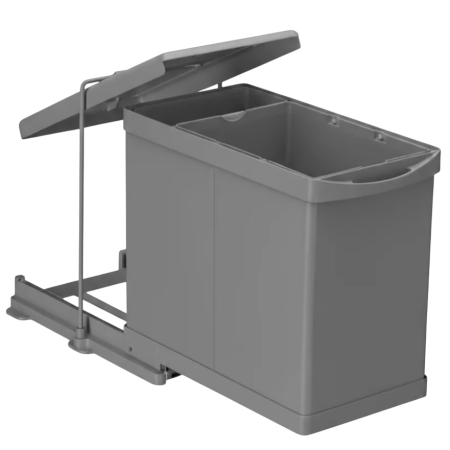 Cosuri de gunoi - Cos de gunoi incorporabil Pelikan 21100, cu extragere automata, cu un recipient de 20 L si una de 1 L, antracit