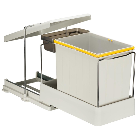 Coșuri de gunoi - Coș gunoi încorporabil Pelikan 21600 – 16 l, gri deschis, cu extragere automată