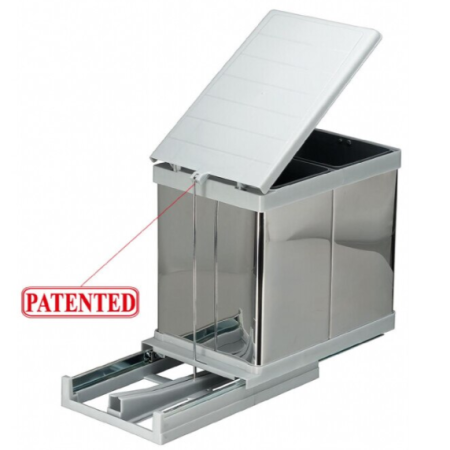 Coș gunoi încorporabil Pelikan 21700, cu extragere automată, pentru corp de 350 mm, gri, 1 x 16 l [2]
