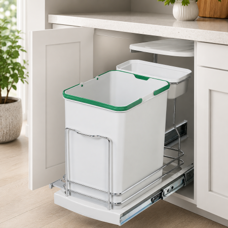 Coș gunoi încorporabil Starax S-2391-G – 16 l + 1 l, gri, cu extragere automată [3]