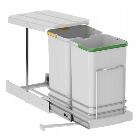Coșuri de gunoi - Coș gunoi încorporabil Starax S-2392-G – 2 x 12 l, gri, cu extragere automată