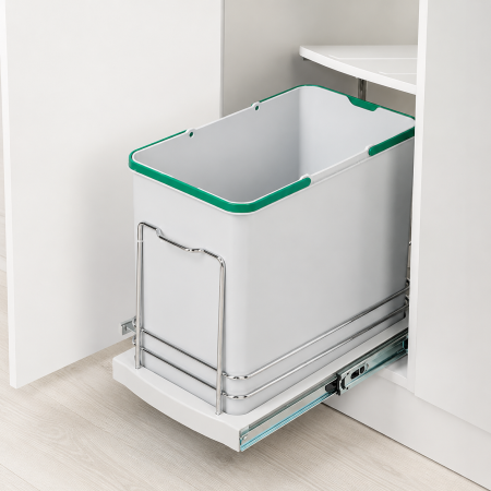 Coș gunoi încorporabil Starax S-2571-G – 24 l, gri, cu extragere automată [2]