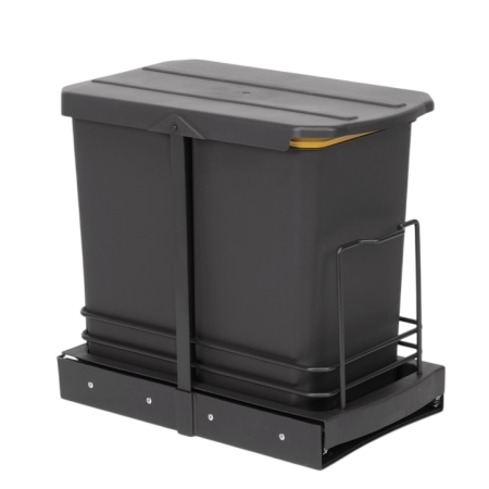 Cos de gunoi incorporabil S2392A, colectare selectiva, cu extragere automata, cu doua recipiente 12+12 litri, antracit [6]