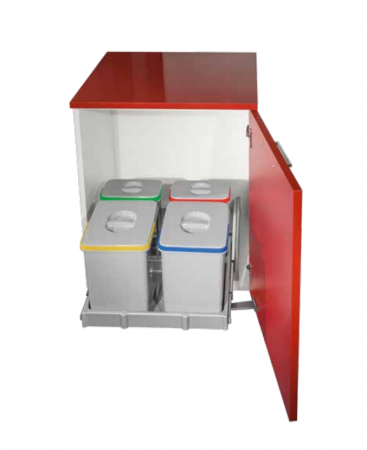 Cosuri de gunoi - Cos de gunoi incorporabil, Smart Automatic, colectare selectiva cu 2 recipiente x 15 litri si 2 x 7 litri