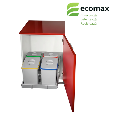 Cosuri de gunoi - Cos de gunoi incorporabil, Smart Automatic, colectare selectiva cu 2 recipiente x 15 litri si 2 x 7 litri