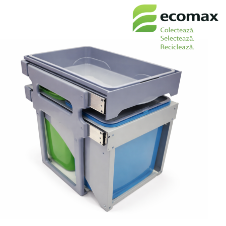 Cos de gunoi incorporabil Tank Front, colectare selectiva, cu 2 recipiente 2 x 16 litri si tavita multifunctionala [1]