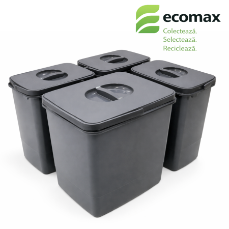 Cos de gunoi Jazz 45 incorporabil in sertar, colectare selectiva, 1 compartiment x15 litri si 3x7 litri, H300 mm [1]