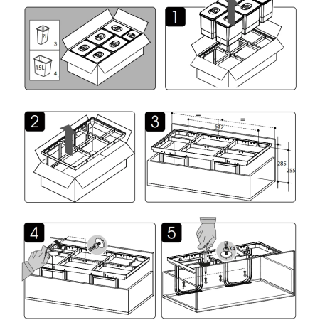 Cos de gunoi Jazz 90 incorporabil in sertar, colectare selectiva, 4 compartimente x15 litri si 3x7 litri, H300 mm [6]