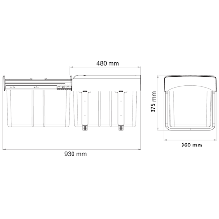Cos de gunoi Mega 40 incorporabil, cu 1 compartiment x 34 litri [1]