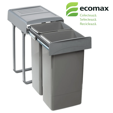 Cosuri de gunoi - Cos de gunoi Mega 45 incorporabil, colectare selectiva, cu 2 compartimente x26 litri