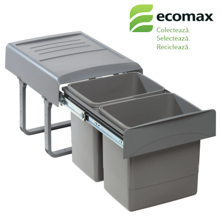 Cosuri de gunoi - Cos de gunoi Mega incorporabil, colectare selectiva, cu 2 compartimente x15 litri