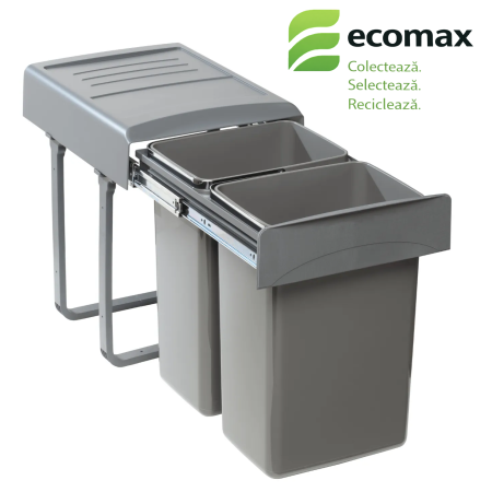 Cosuri de gunoi - Cos de gunoi Mega incorporabil, colectare selectiva, cu 2 compartimente x20 litri