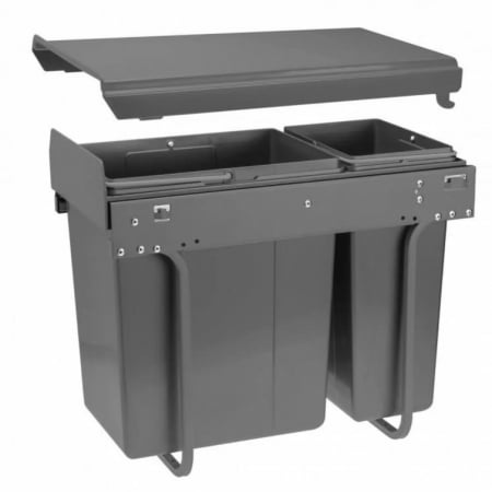 Cosuri de gunoi - Cos de gunoi Practi Eco incorporabil cu 1 compartiment x 10 L si 1 compartiment x 20 L, pentru corp de 300 mm, gri antracit