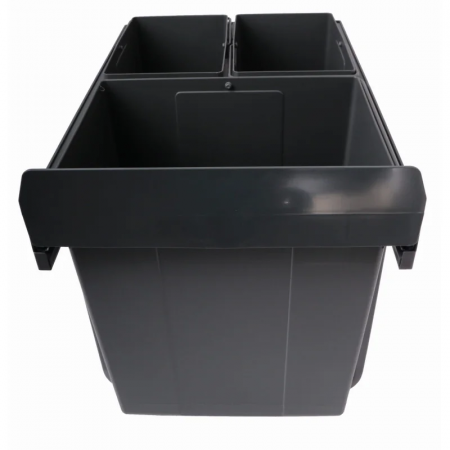 Cos de gunoi Practi Eco incorporabil cu 2 compartimente x 10 L si 1 compartiment x 20 L, pentru corp de 400 mm, gri antracit [3]