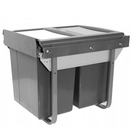 Cos de gunoi Practi Eco incorporabil cu 2 compartimente x 20 L, pentru corp de 450 mm, gri antracit [1]