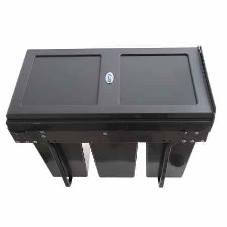 Cos de gunoi Practi Eco incorporabil cu 3 compartimente x 10 L, pentru corp de 300 mm, gri antracit [7]