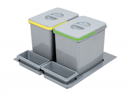 Cosuri de gunoi - Cos de gunoi Praktico incorporabil in sertar, colectare selectiva, cu 2 recipiente, pentru corp de 600 mm latime H:230 mm