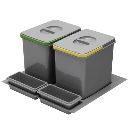 Cosuri de gunoi - Cos de gunoi Praktico Orion incorporabil in sertar, cu 2 recipiente, pentru corp de 600 mm latime H:230 mm