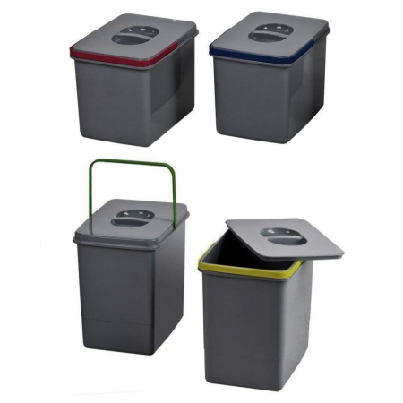 Cos de gunoi Tandem Short incorporabil, colectare selectiva, cu 2 compartimente x 15 litri si 2 compartimente x 12 litri [4]