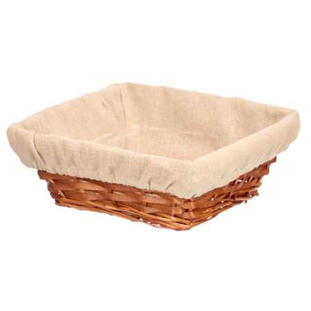 Organizatoare baie - Coș depozitare pătrat Kipit, împletit, maro/bej, 23 x 23 x 9 cm