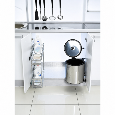 Coș gunoi încorporabil în dulap de bucătărie Starax, reversibil, lucios, 10 l [2]