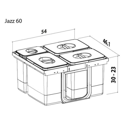 SEO title: Coș gunoi încorporabil Jazz 60 Ecomax, | maxdeco.ro [1]