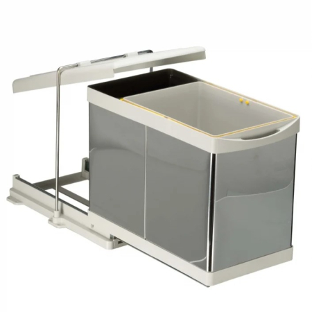 Coș gunoi încorporabil Pelikan 21300, cu extragere automată, pentru corp de 400 mm, gri, 1 x 16 l + 1 x 1 l [0]