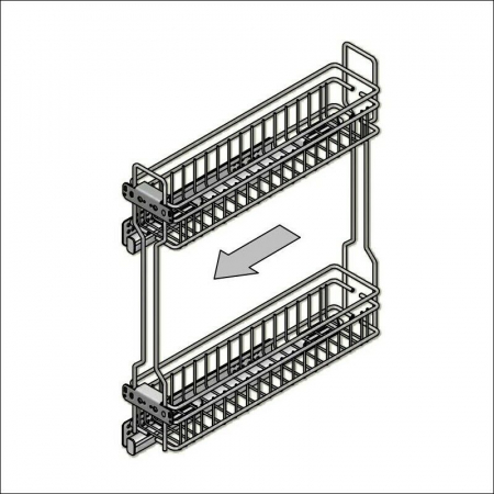Cos Jolly Inoxa, sine pe dreapta Blum cu amortizare, pentru latime corp 150 mm, model 2110Y/15-45C [4]