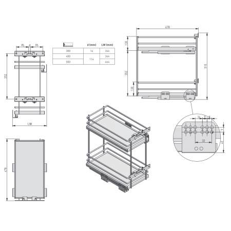 Cos Jolly Movix Pro, cu glisiere, pentru corp de 300 mm, antracit [1]