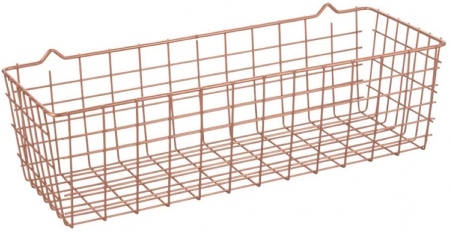 Organizatoare baie - Cos multifunctional pentru organizare si depozitare Koala Copper, finisaj cupru, 33x12x9 cm