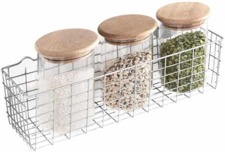Organizatoare baie - Cos multifunctional pentru organizare si depozitare Koala, finisaj gri, 33x12x9 cm