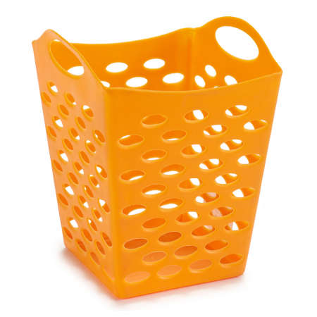 Organizatoare baie - Cos patrat multifunctional din plastic, portocaliu