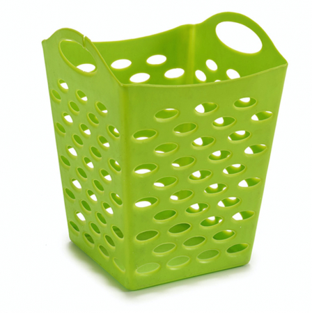 Organizatoare baie - Cos patrat multifunctional din plastic, verde