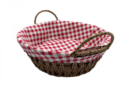 Cos rotund pentru paine, cu manere si panza, maro, Ø: 24 cm [2]