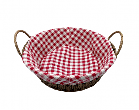 Cos rotund pentru paine, cu manere si panza, maro, Ø: 24 cm [3]