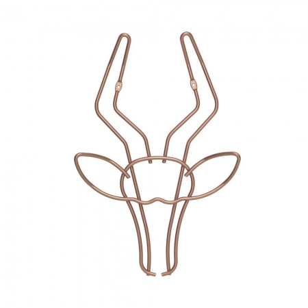 Cuiere - Cuier de perete Safari, finisaj cupru in forma de antilopa