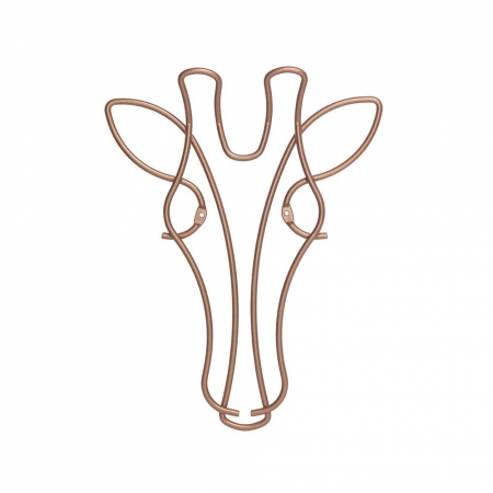 Cuiere - Cuier de perete Safari, finisaj cupru in forma de girafa