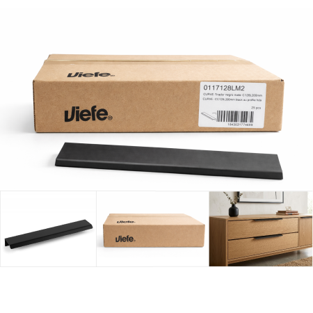 Cutie 25 bucati manere mobilier Cruve, finisaj negru mat, L:200 mm [0]