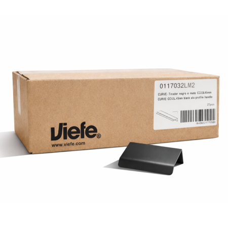 Cutie 25 bucati manere mobilier Cruve, finisaj negru mat, L: 45 mm [3]