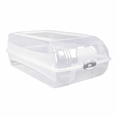 Rafturi pantofi - Cutie de protectie pentru incaltaminte barbati, transparenta, 37.5x21x13.5cm
