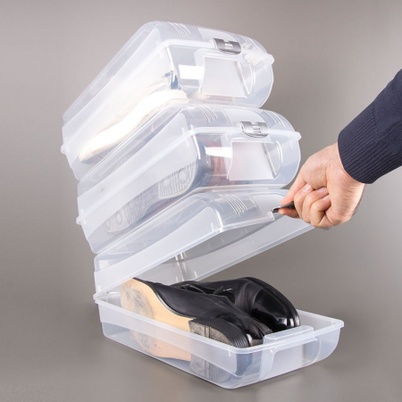 Cutie de protectie pentru incaltaminte barbati, transparenta, 37.5x21x13.5cm [2]