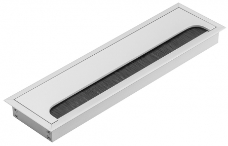 Doze trecere cabluri - Doza trecere cablu dreptunghiulara metalica, finisaj aluminiu, 80x280 mm