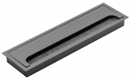 Doze trecere cabluri - Doza trecere cablu dreptunghiulara metalica, finisaj negru, 80x280 mm