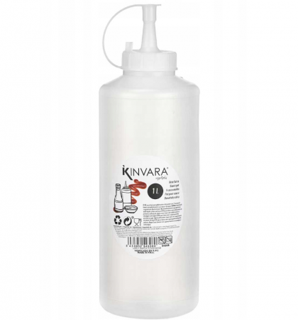 Recipiente si organizatoare alimente - Dozator din plastic pentru sos, alb, 1 L