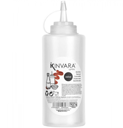 Recipiente și organizatoare alimente - Dozator din plastic pentru sos, alb, 440 ml