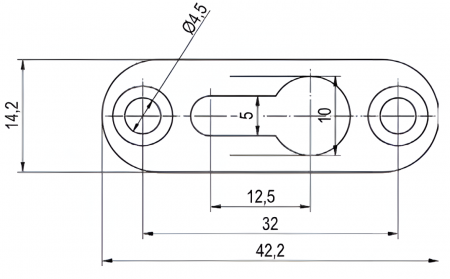 Element de suspendare mobilier cu gaura cheie, 42.2x14.2 mm [6]