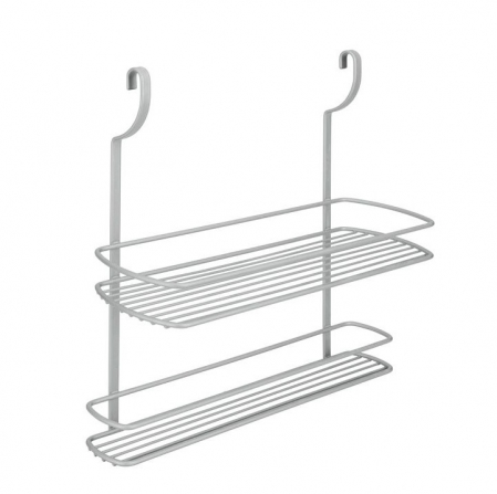 Suporturi de bucatarie - Etajera cu doua rafturi pentru recipiente City Frost, finisaj gri, 35 x 13 x 38 cm