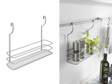 Etajera cu un raft pentru recipiente City Frost, finisaj gri, 34 x 9 x 26 cm [3]