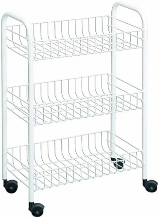 Gradină și garaj - Etajera Grande cu trei rafturi si rotile, alba